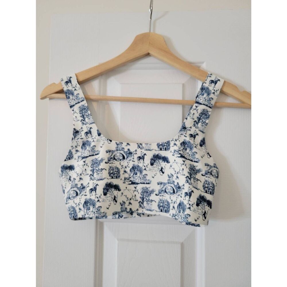 Floral Blue and White Women's Bra